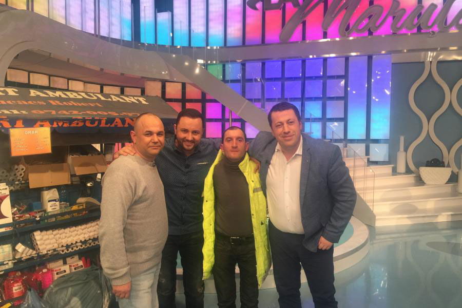 Robi Lukacs, Liviu Alexa si Ioan Pugna pe platoul de filmare impreuna cu Maruta